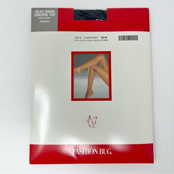 NWT Fashion Bug Navy Control Top Size B Silky Sheer Sandal Foot Bundle of 3 - Picture 2 of 6